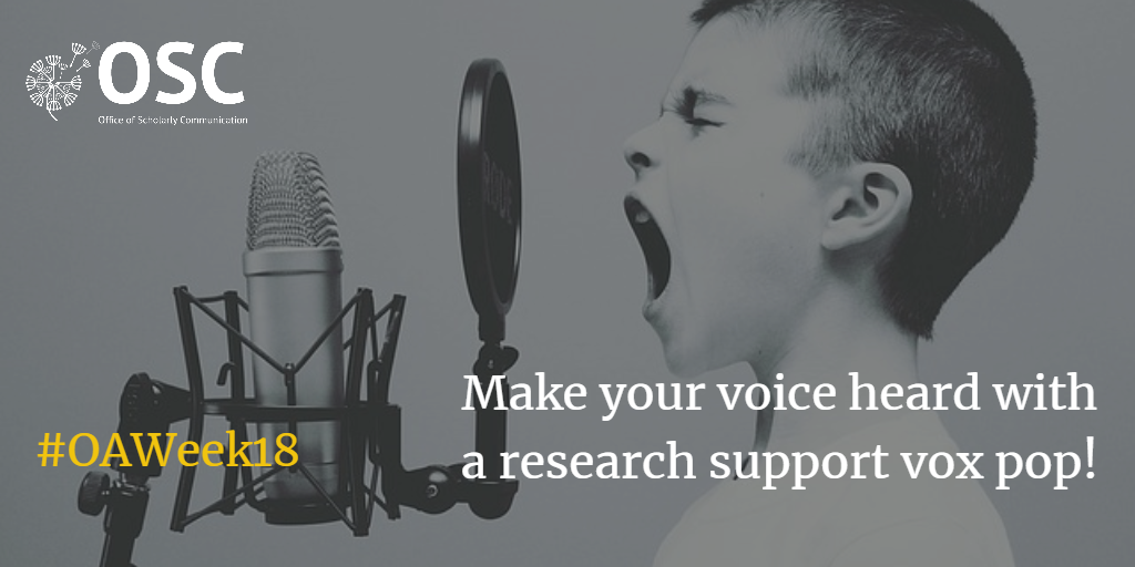 Announcement 'Make your voice heard with a research support vox pop'